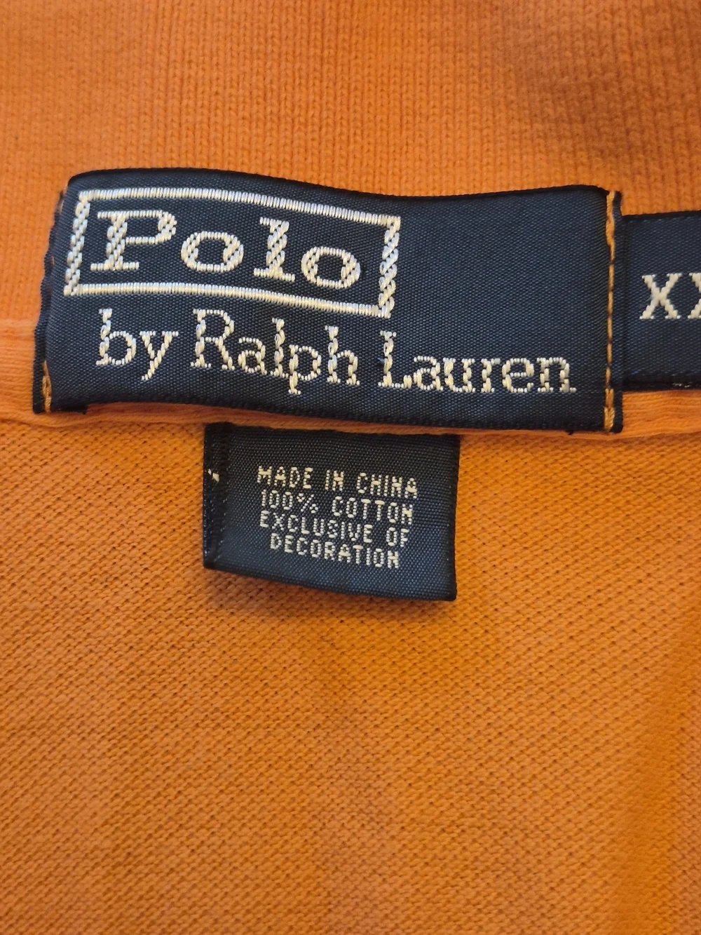 Polo by Ralph Lauren Orange Short-Sleeve Polo with Teal Large  Pony Size 2XL